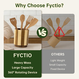 Fyctio spacious 5.9-inch diameter for larger utensils.