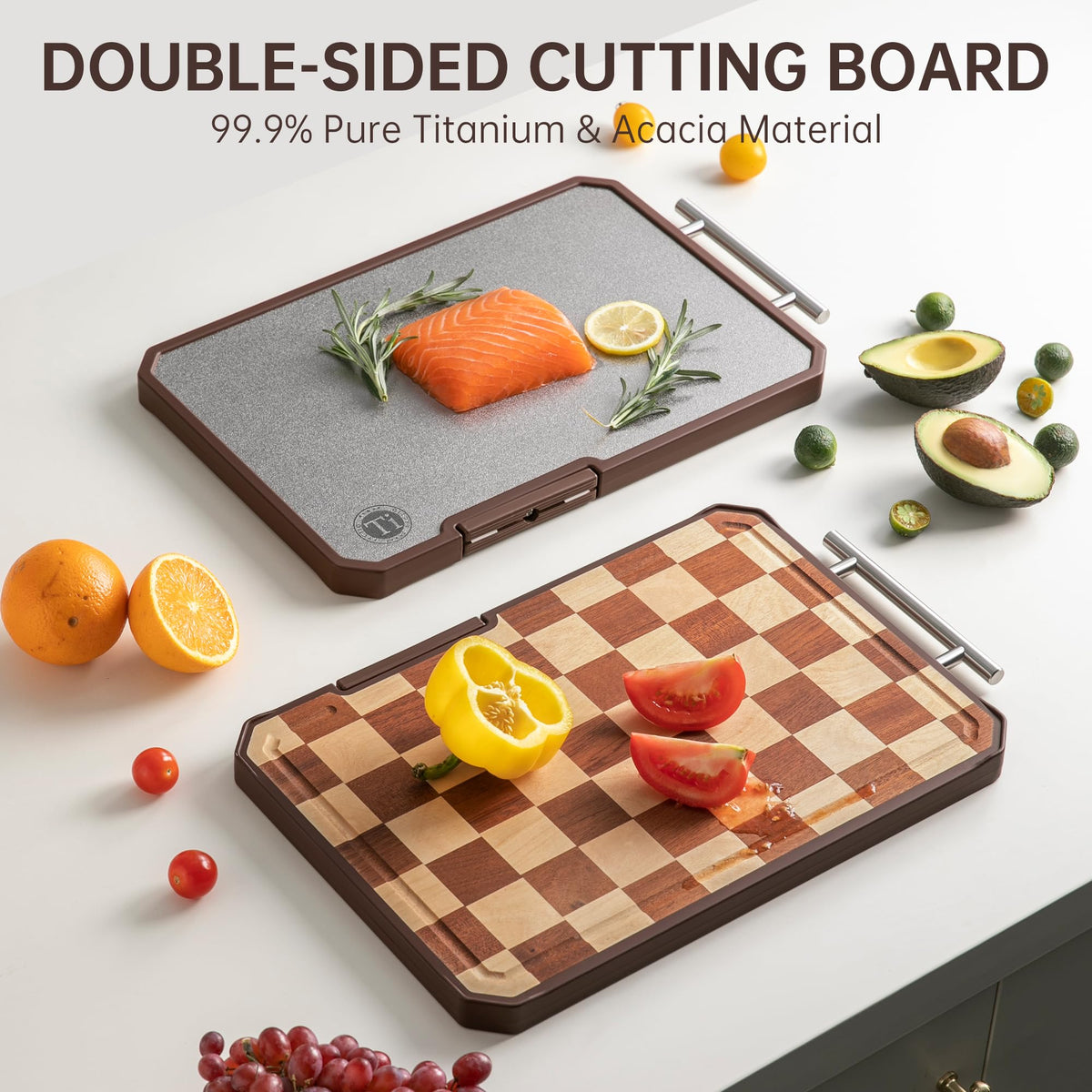 Fyctio knife sharpener built into the board keeps blades sharp