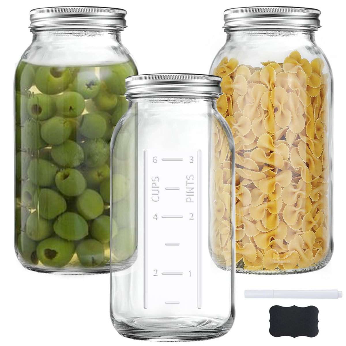 FyndraX 64oz wide-mouth mason jar ready for canning and bulk storage.