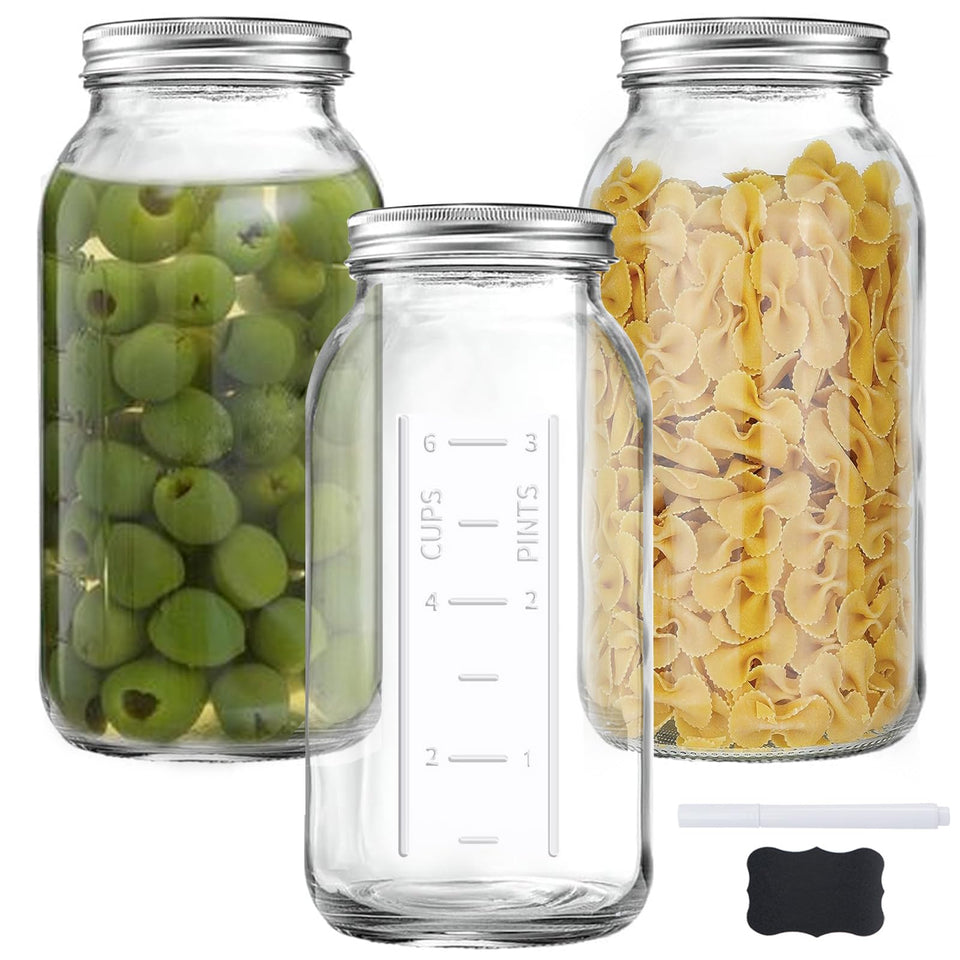 FyndraX 64oz wide-mouth mason jar ready for canning and bulk storage.