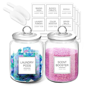 FyndraX half-gallon apothecary jar with lid for airtight laundry storage.