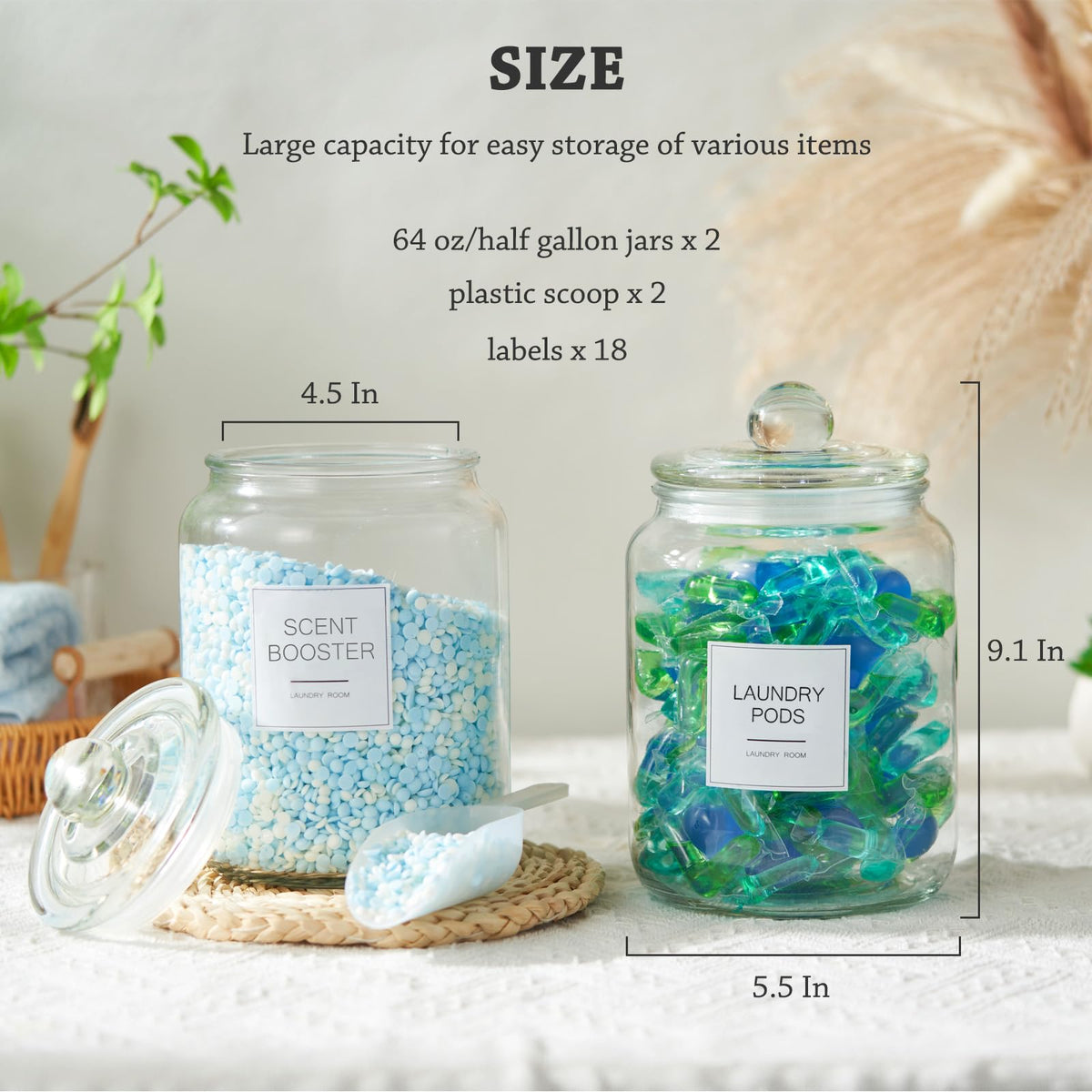 FyndraX laundry storage for detergent powder and scent boosters.