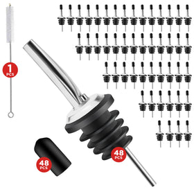 FYNECHEF 48-pack bottle pourers provide precise pours with drip-free control