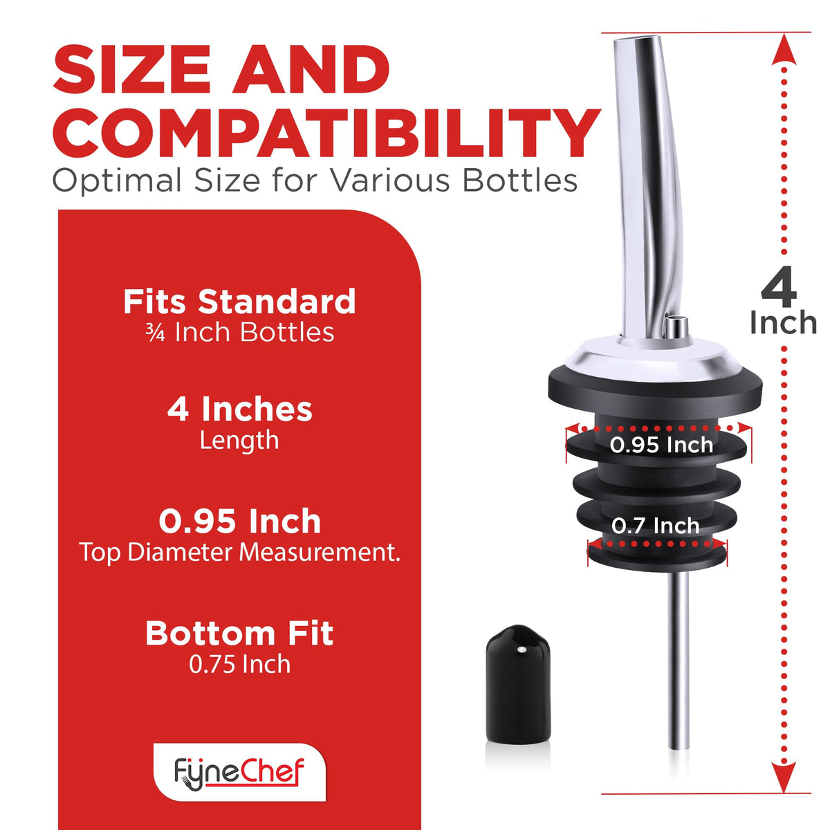 FYNECHEF pour spouts are easy to clean with the included brush for busy nights