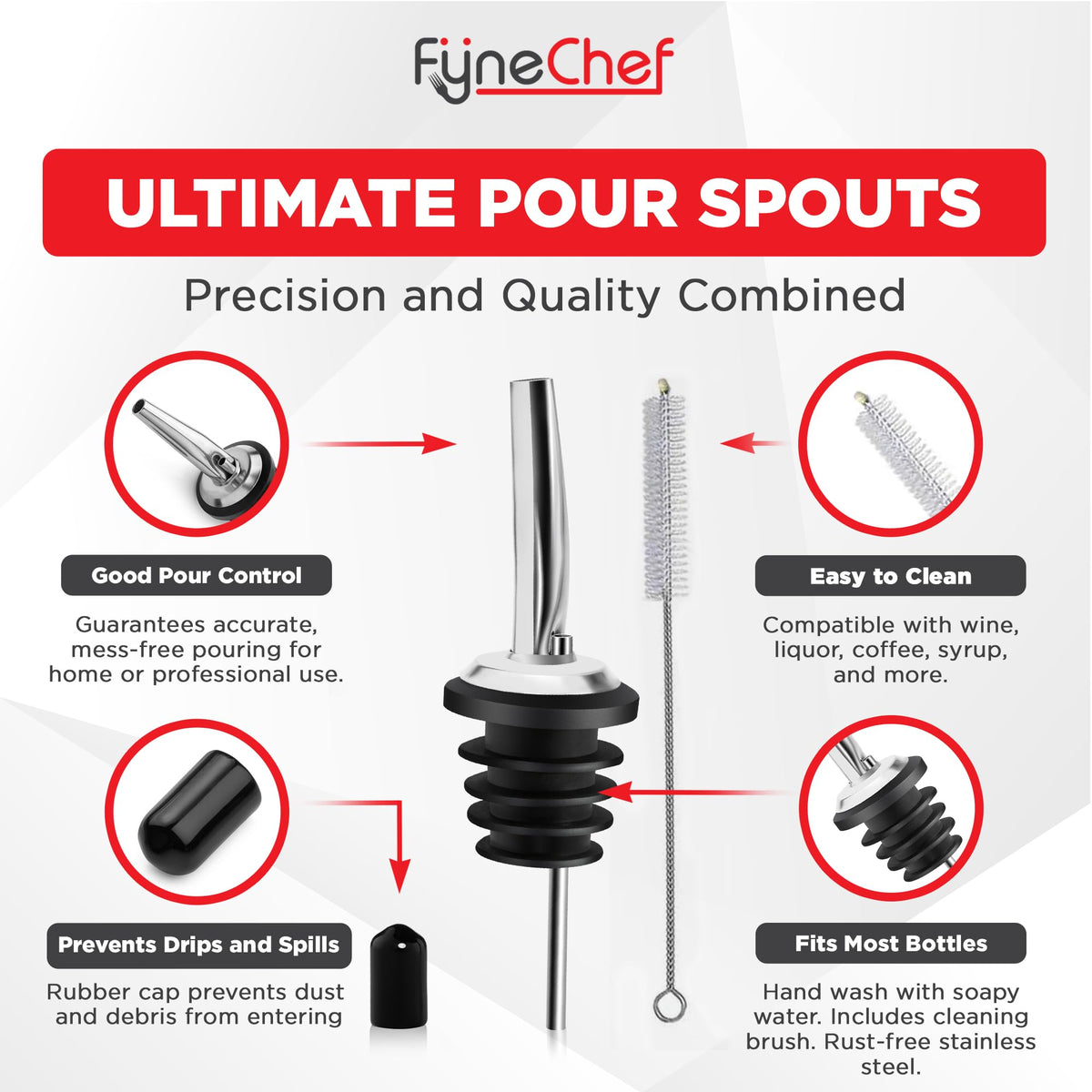 FYNECHEF 18/8 stainless steel ensures durable, rust-resistant performance over time