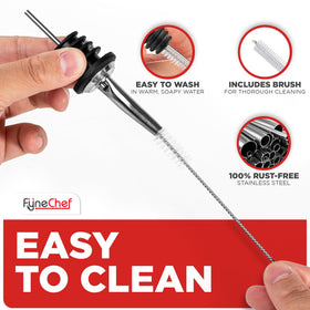 FYNECHEF stainless steel bottle pourers fit most bottles for versatile bar use