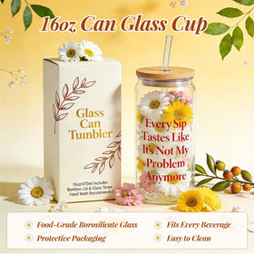 Fyroax 16oz glass cup for coffee, tea, or wine.