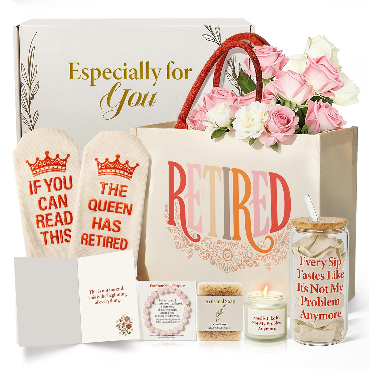 Fyroax happy retirement tote bag: spacious daily carryall for essentials.