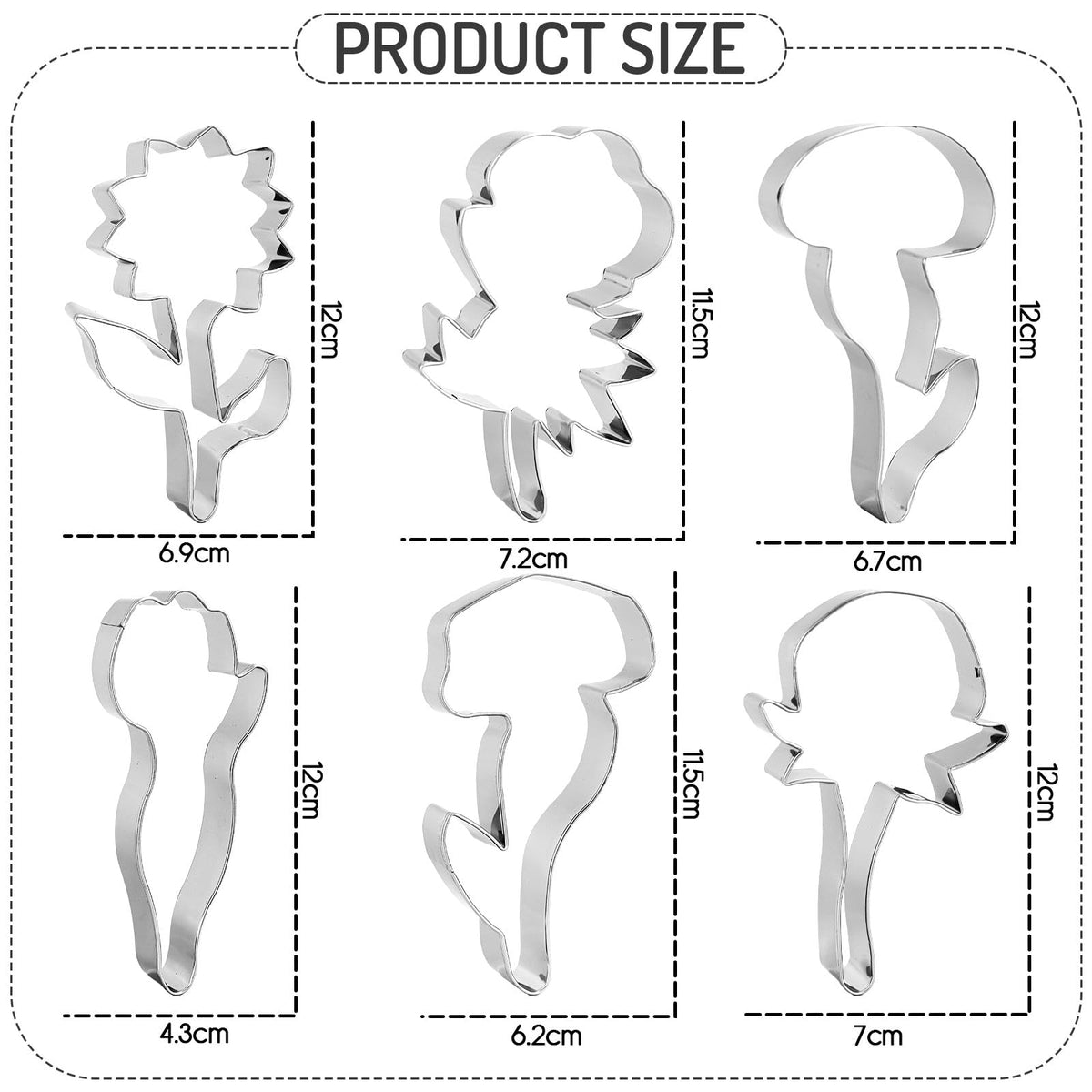 FYSUIMU peony shape cutter creates elegant flower biscuits.