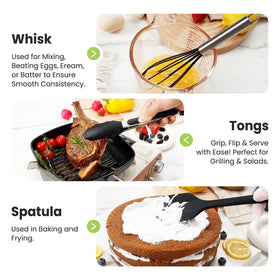 Fyvva heat-resistant silicone utensils resist melting up to 446°F.