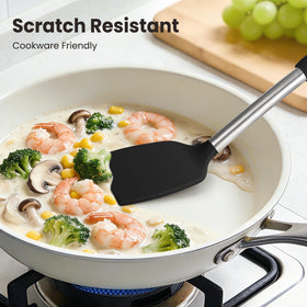 Fyvva nonstick-safe tools protect cookware and prevent scratches.