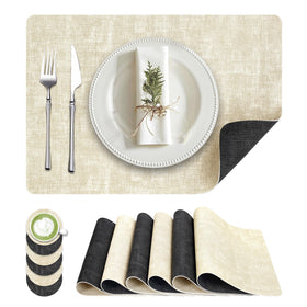 Fyvva placemats dual-sided design for versatile dining styles.
