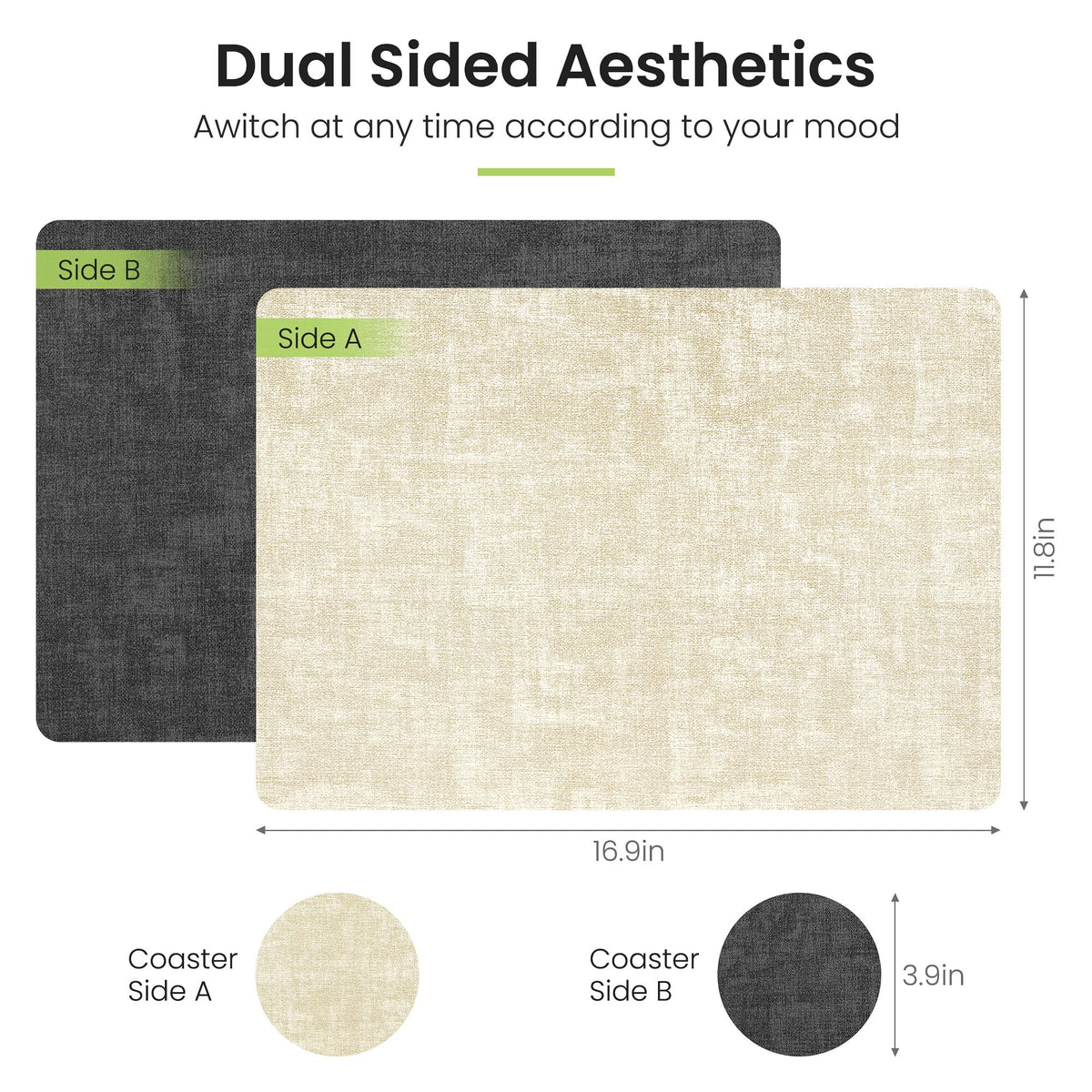 Fyvva placemats 2mm heat-resistant thickness protecting the tabletop.