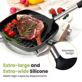 Fyvva silicone utensil holder keeps tools organized on the counter.