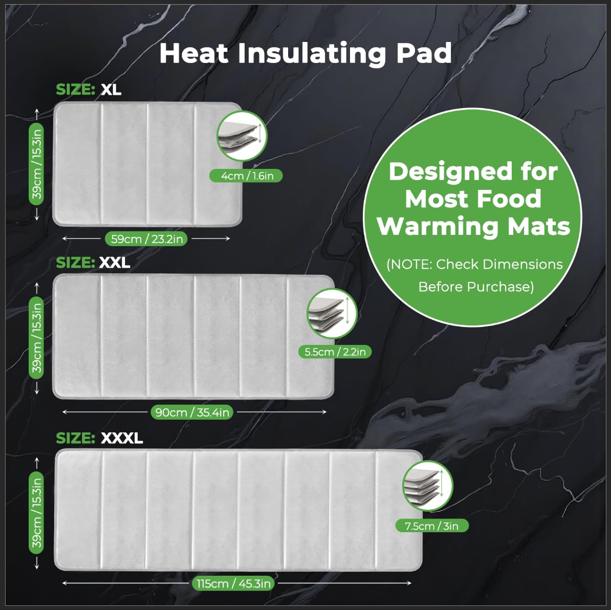 FYY universal-size pad under warming mat protecting surfaces