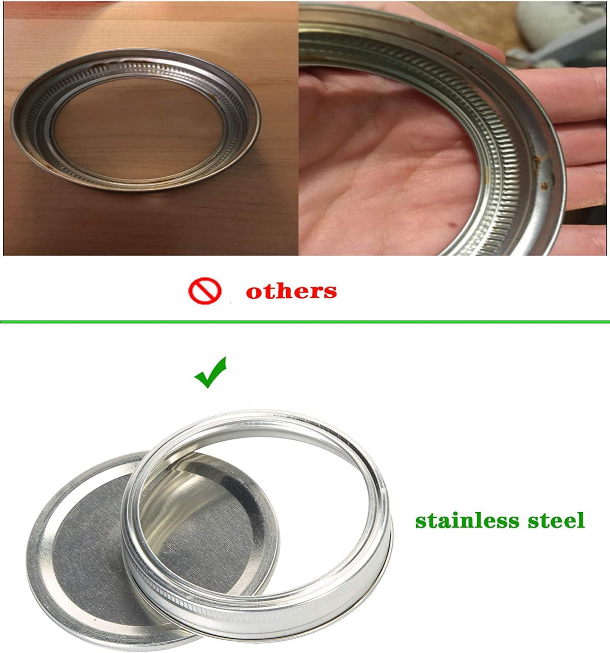 FZCWAHJK stainless steel lids provide durable, reusable canning options.