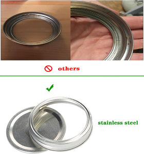 FZCWAHJK stainless steel lids and rings, durable reusable option for canning