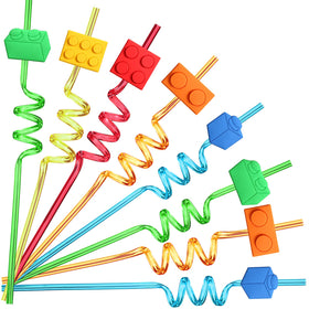 FZR Legend red Building Blocks straw pattern for playful kid drinks and parties