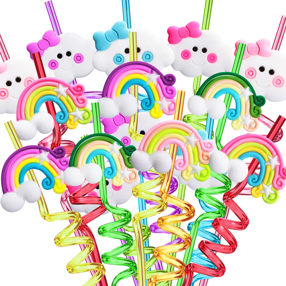 FZR Legend rainbow cloud straw style 1, reusable kid-friendly party accessory.