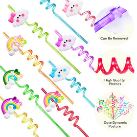 FZR Legend rainbow cloud straw style 4, perfect for milkshakes and juice.