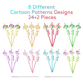 FZR Legend rainbow cloud straw style 6, bright colors for any party.