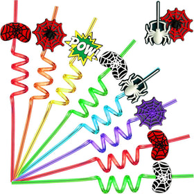 FZR Legend spider web party straws 24-pack for festive drinks