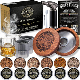 G & J's Finest whiskey smoker top for controlled smoke infusion.