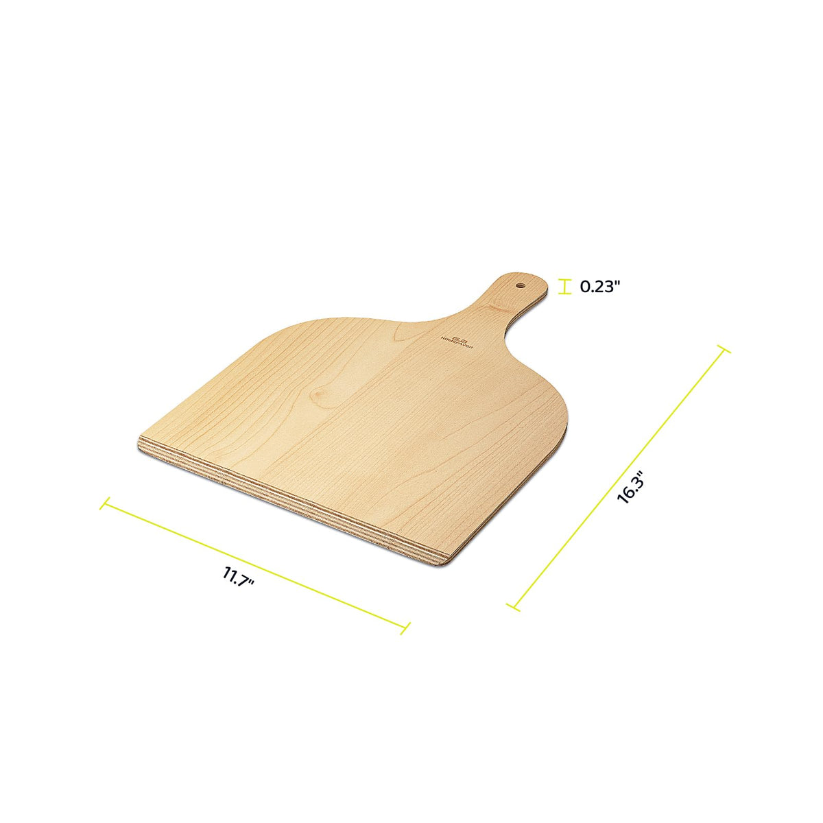 G.a HOMEFAVOR wooden pizza peel with wood handle offers comfortable lifting.