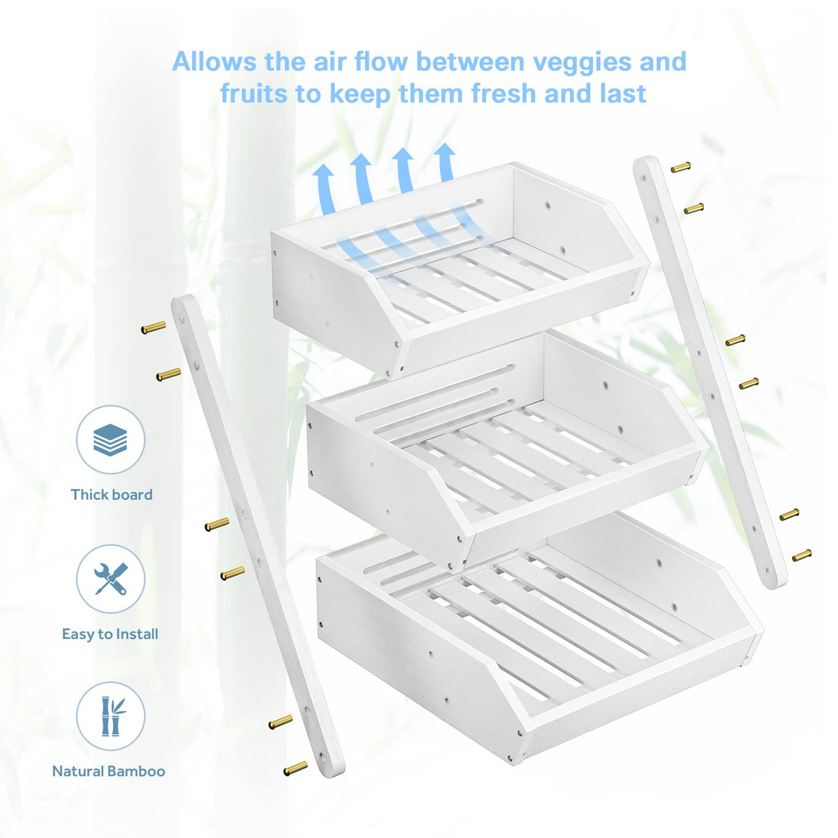 G.a HOMEFAVOR thick 15mm boards provide strong, stable support for fruit and vegetables.