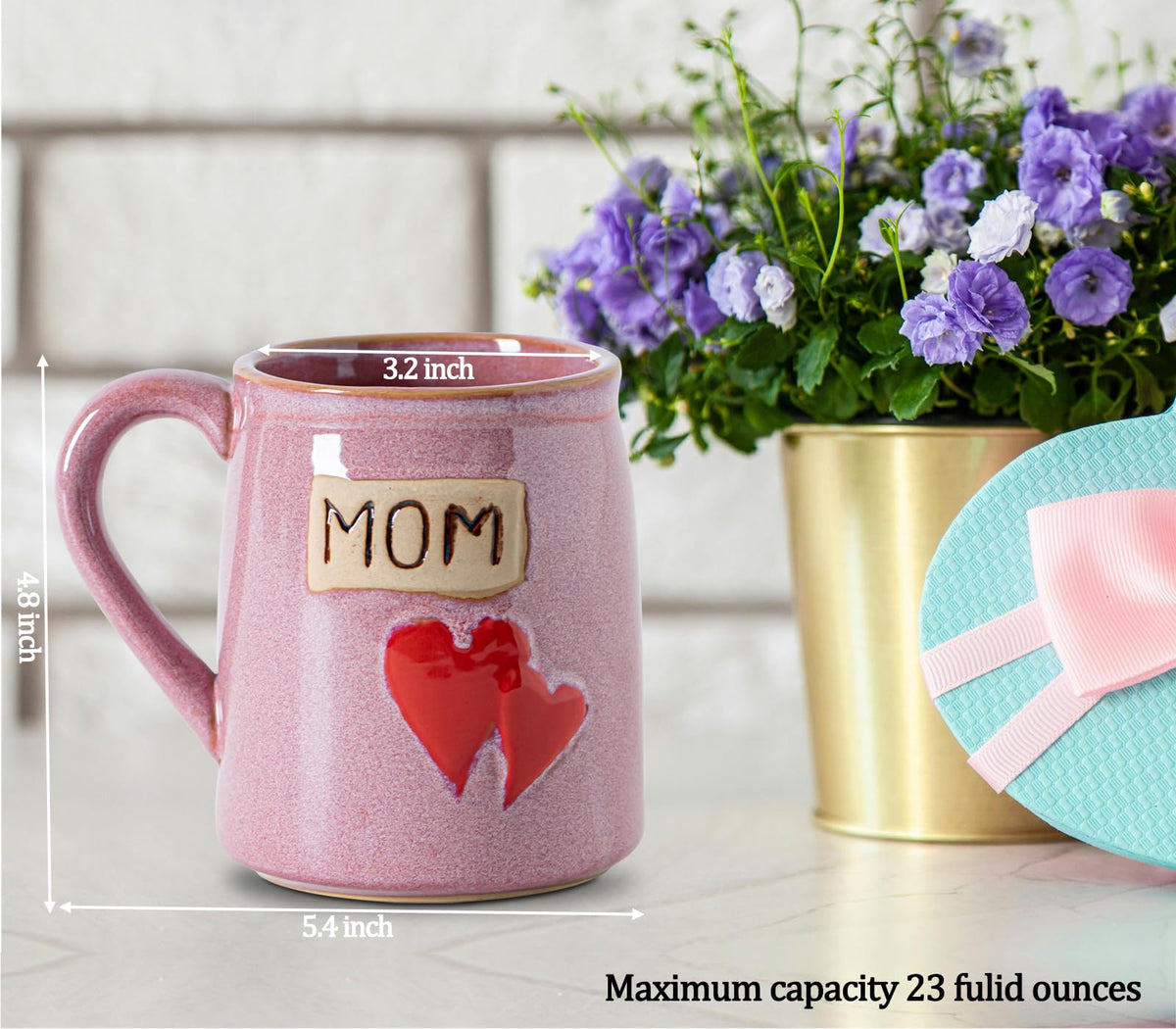 GABROC Pink mug in home or office setting for everyday warmth