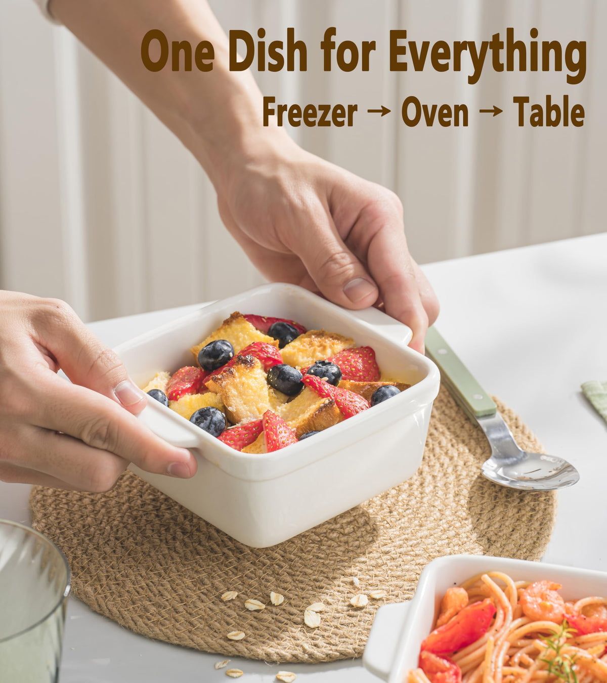 Gacoree compact 4.8-inch square dishes fit small kitchens.