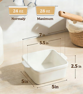 Gacoree ceramic baker with easy-grip handles for safe oven-to-table transfer.