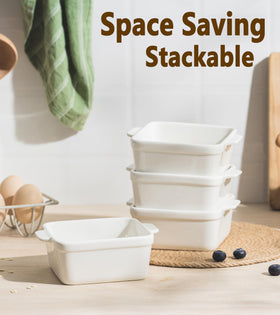 Gacoree microwave-safe ramekins for quick reheating.