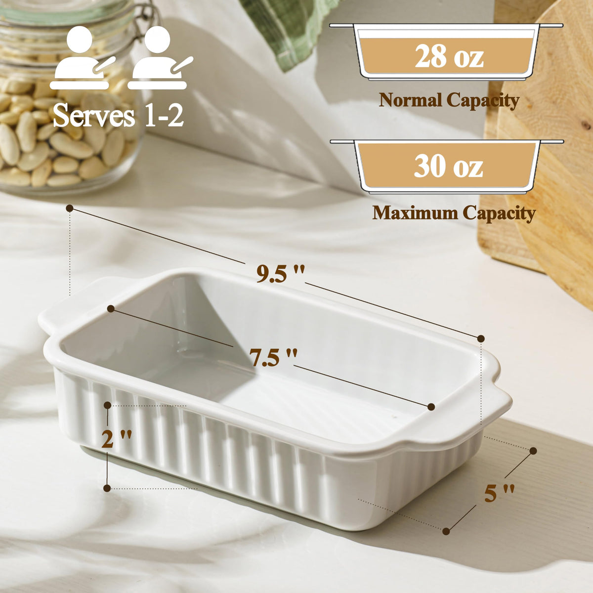 Gacoree oven-to-table casserole with handles for easy serving