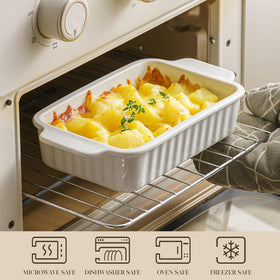 Gacoree casserole with stripe decoration for stylish serveware
