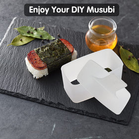 Gadget Beyond Spam Musubi mold ready in kitchen for crisp, uniform musubi