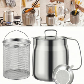 GADO 68oz deep fryer pot with basket for easy frying and cleanup.
