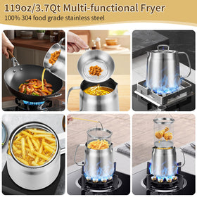 GADO 78oz fryer basket shown for easy draining and even cooking