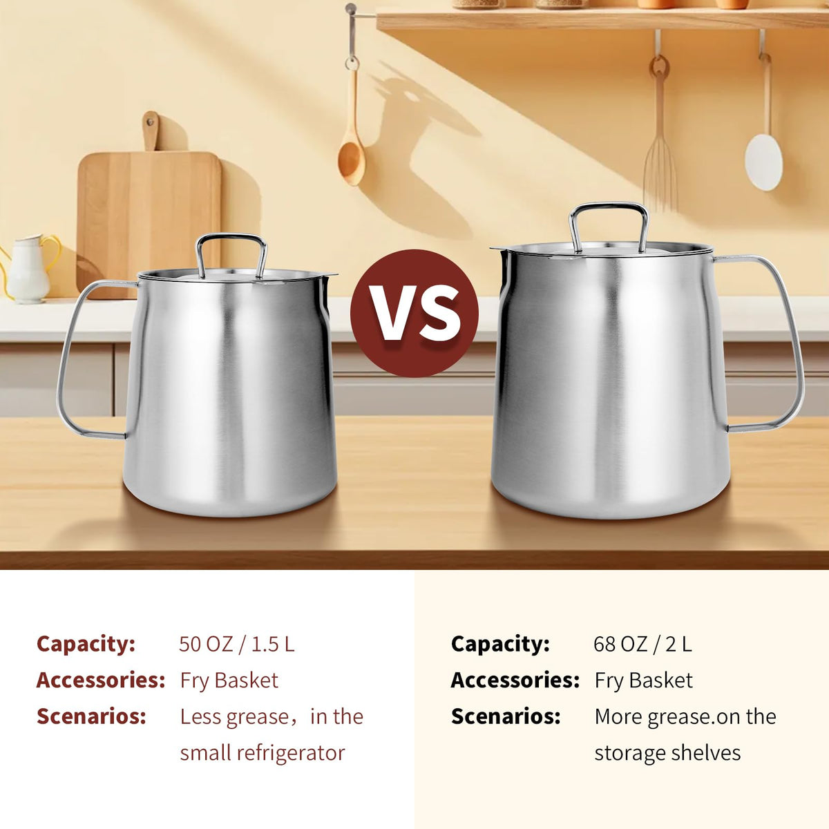 GADO induction-compatible oil pot for gas or induction hobs.