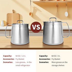 GADO induction-compatible oil pot for gas or induction hobs.