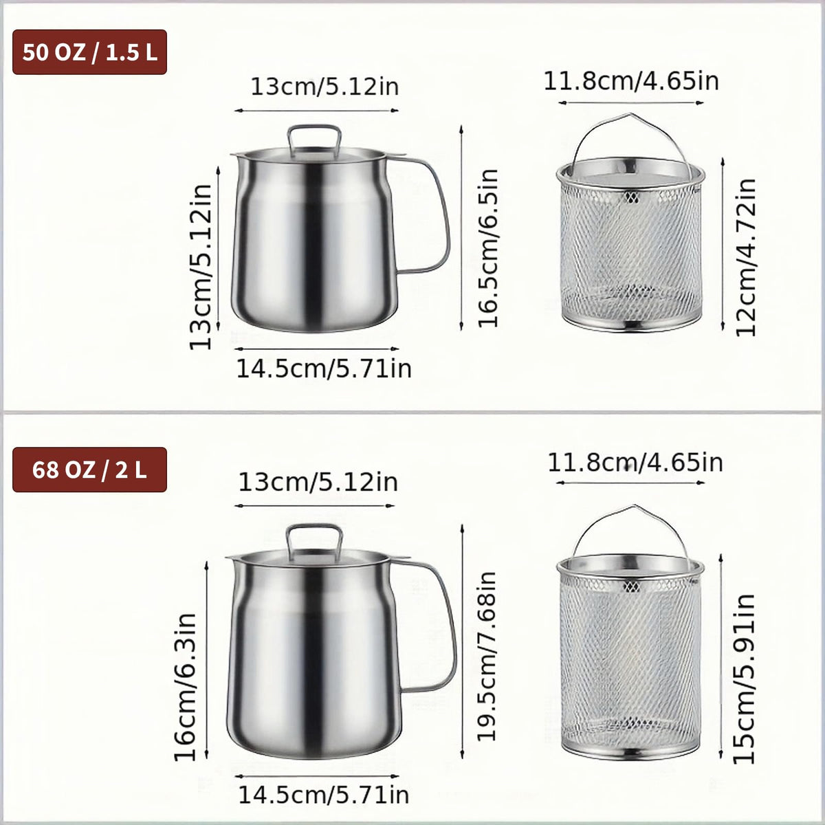 GADO oil filter pot with ergonomic handle for lifting and pouring.