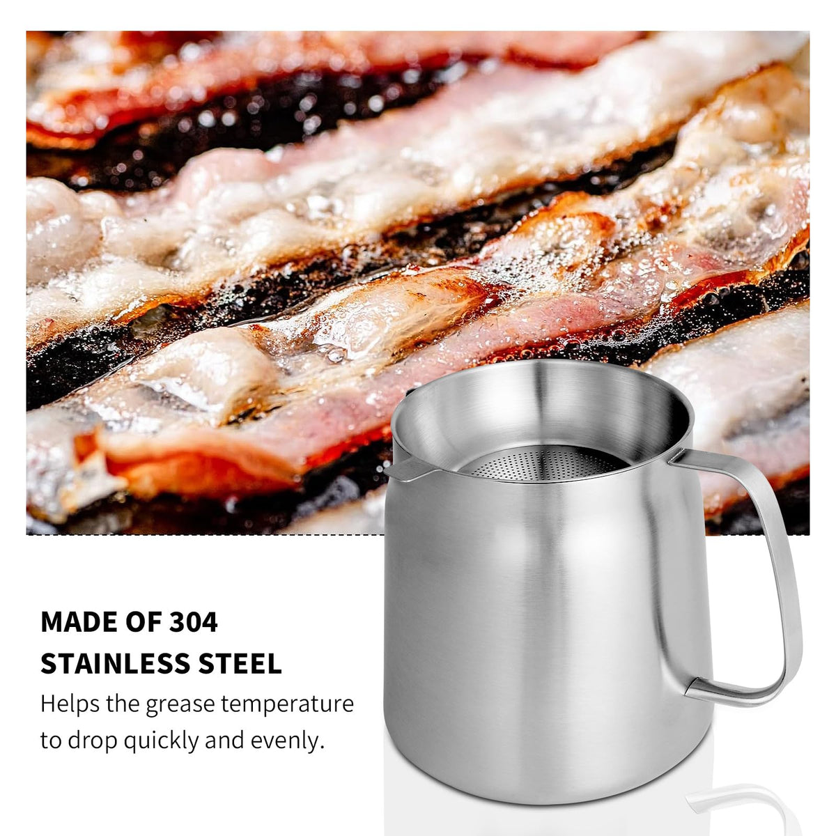 GADO oil filter pot with strainer supporting versatile cooking.