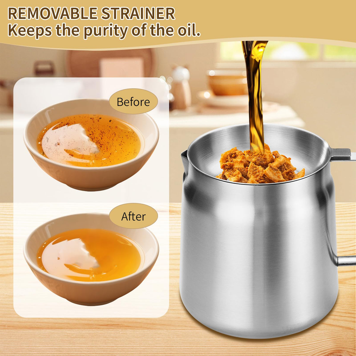 GADO 304 stainless oil strainer captures particles to extend oil life