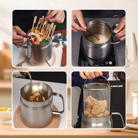 GADO stainless steel oil filter vessel with fine mesh filter.