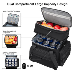 Gafetrey upper expandable compartment extends height for extra food or snacks.