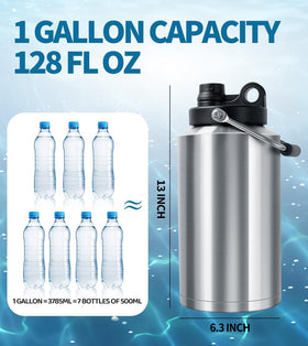 GAGANIU insulated stainless steel bottle with wide mouth for ice.