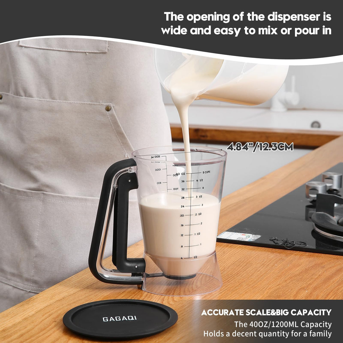 GagaQi lid doubles as a drip tray during pouring.