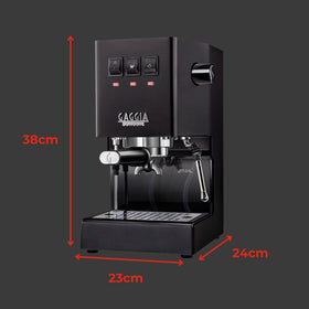 Gaggia Classic Evo Pro compact body design ideal for home baristas.