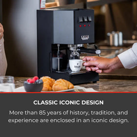 Gaggia Classic Evo Pro top panel featuring intuitive controls for espresso setup.