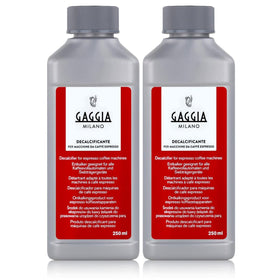 Gaggia decalcifier bottle for descaling espresso machines and preserving performance.